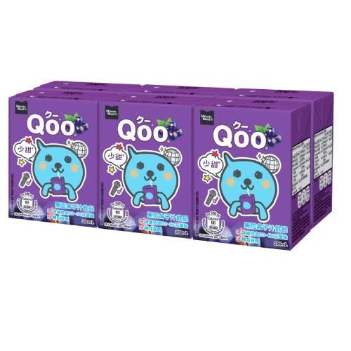 美粒果 Qoo 黑加仑子汁 6*200ml